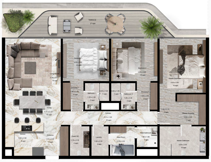 3 Bedroom Floor Plan