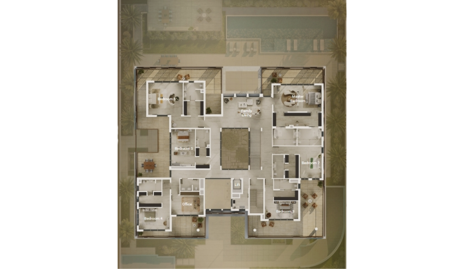 7 Bedroom First Floor Plan