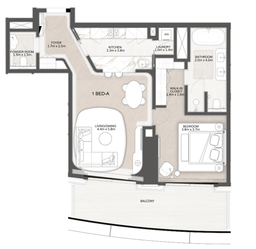 1 Bedroom Plan