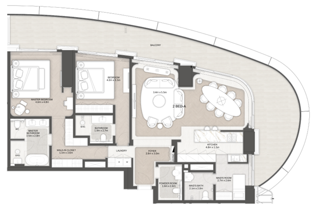2 Bedroom Plan