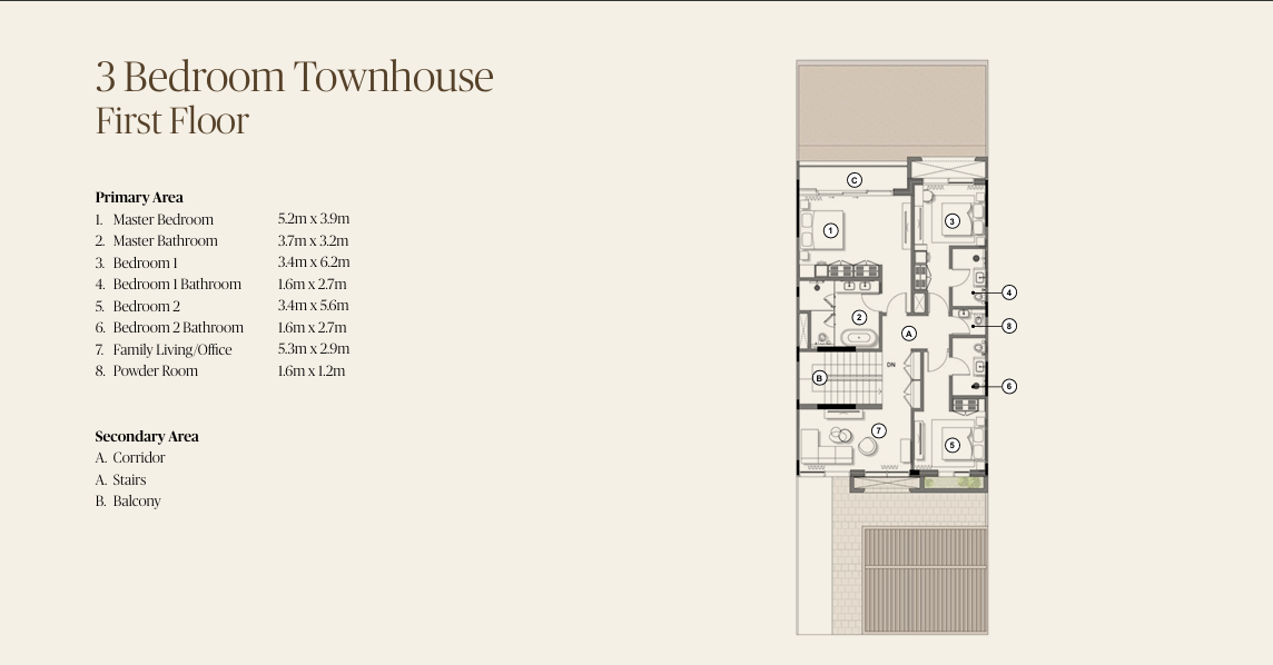 3 Bedroom First Floor Plan