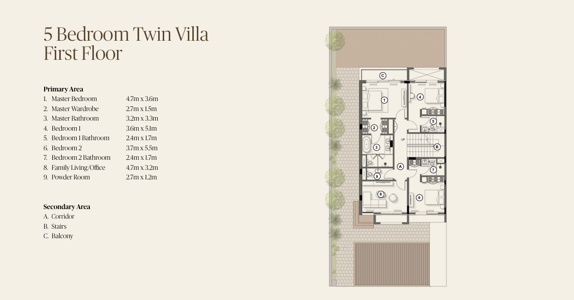 5 Bedroom First Floor Plan