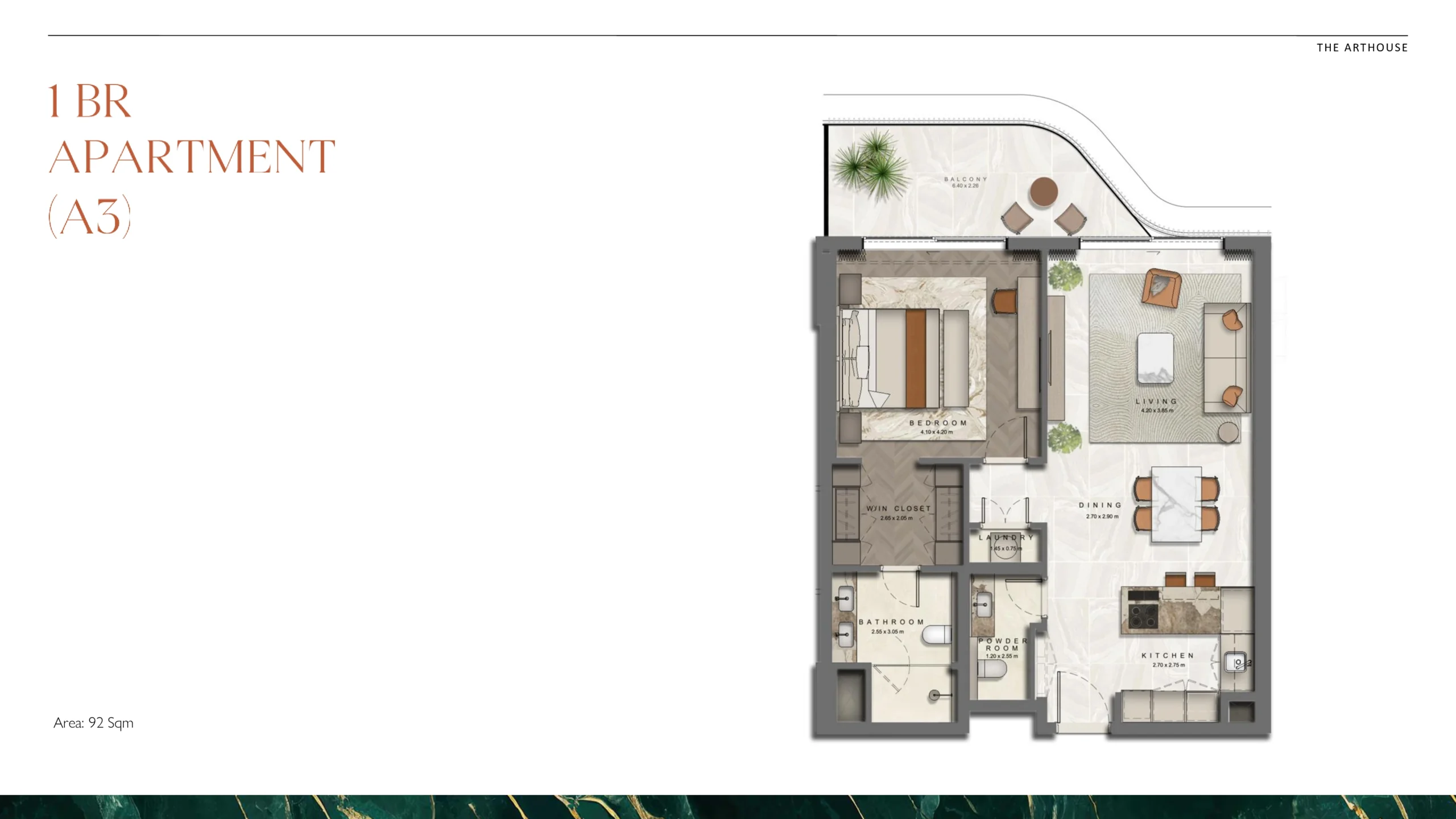 1 Bedroom Plan 3