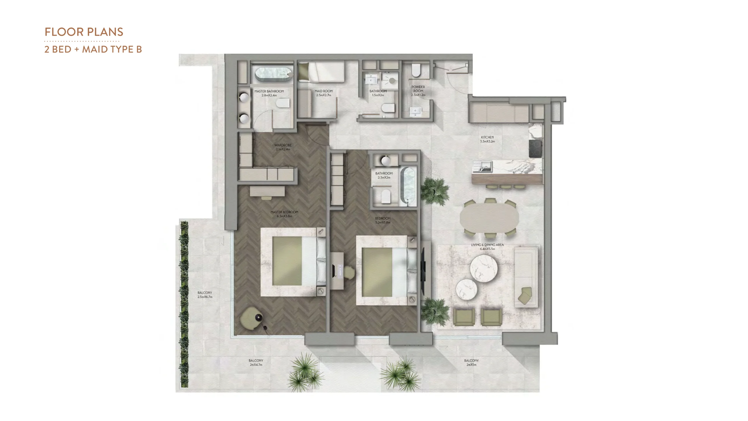 2 Bedroom Plan 3