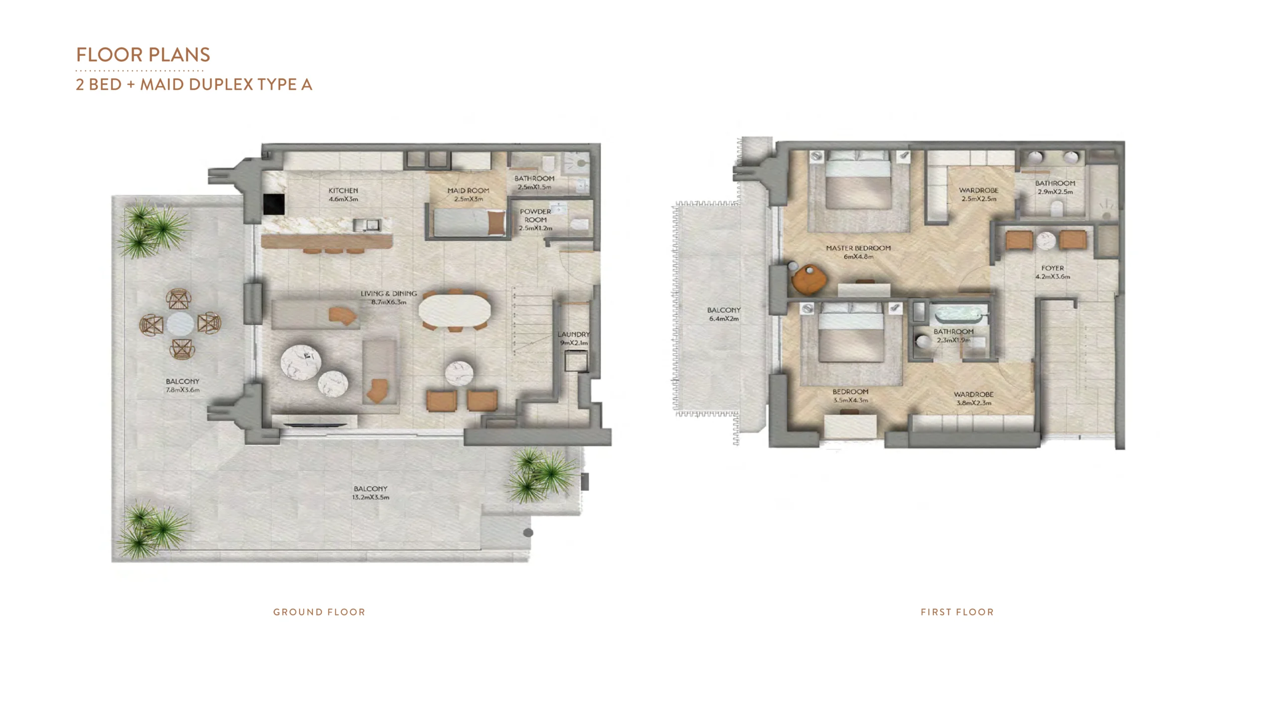 2 Bedroom Duplex Plan 2