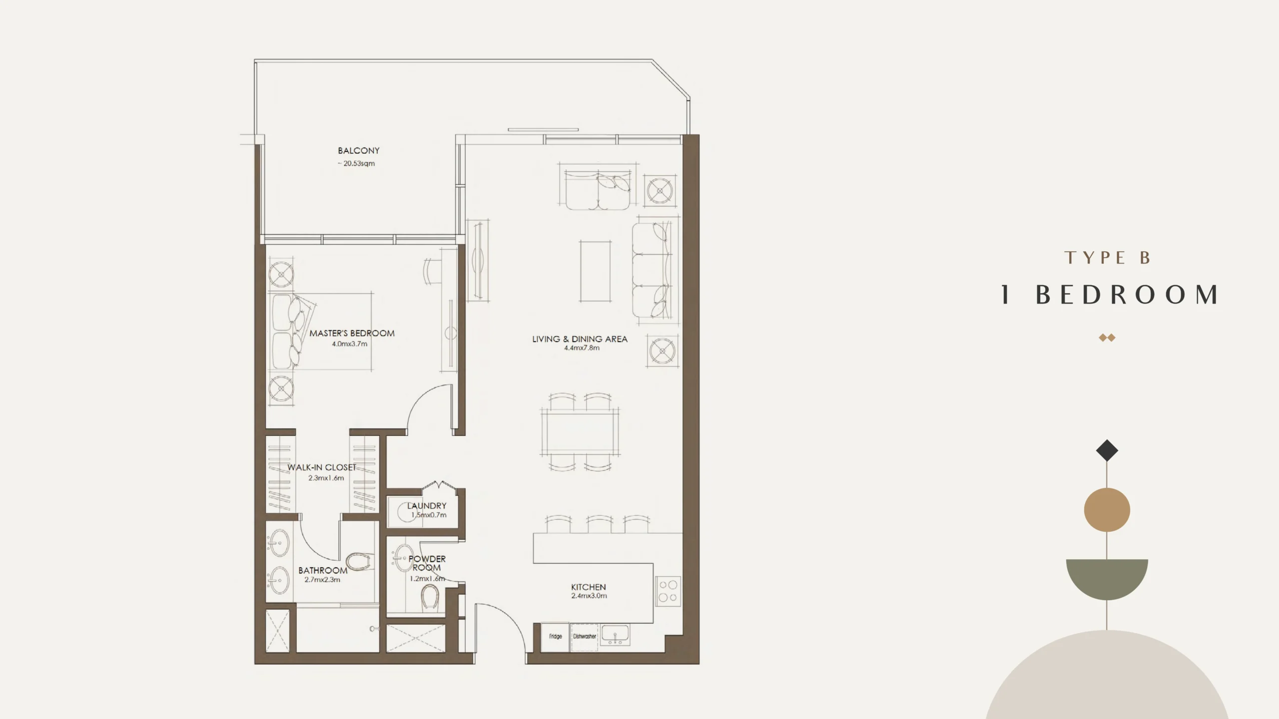 1 Bedroom Plan 2