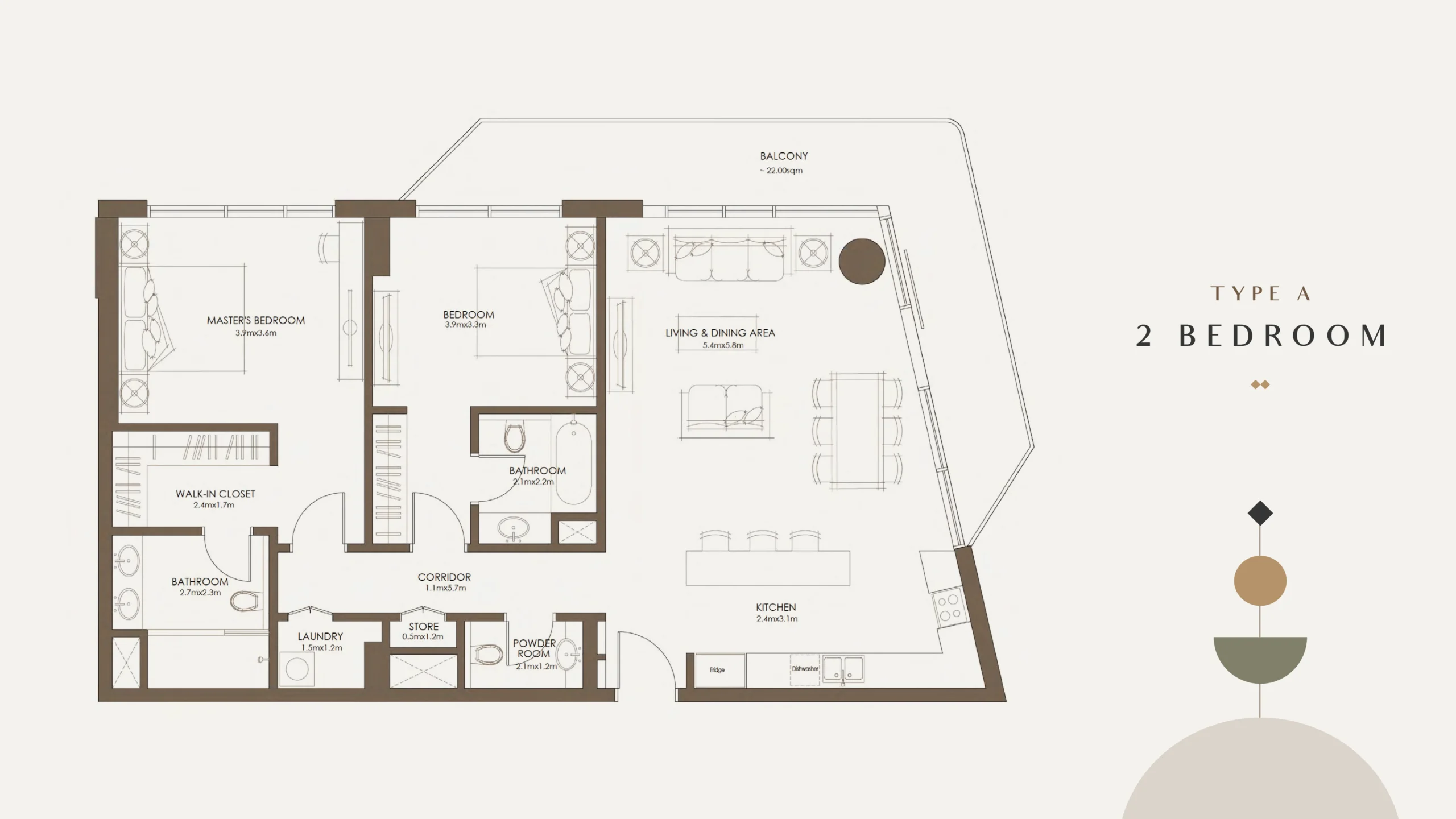 2 Bedroom Plan 1