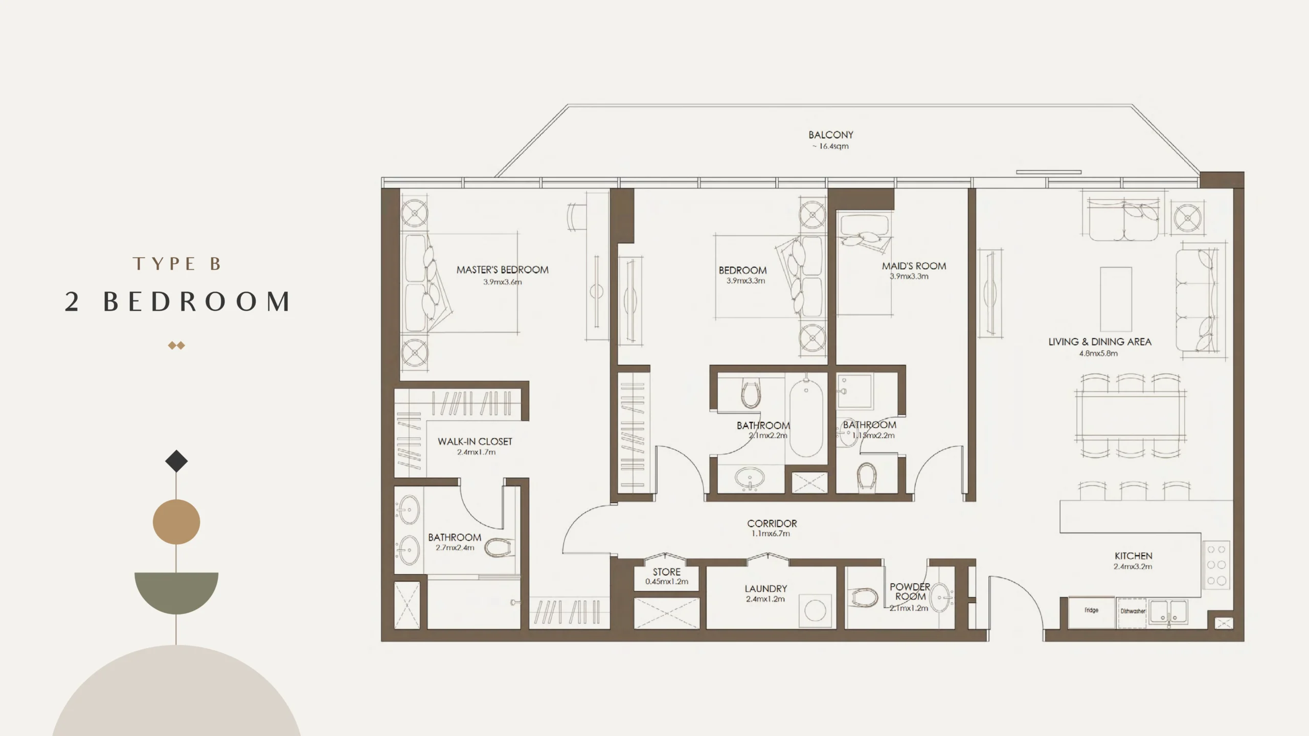 2 Bedroom Plan 2