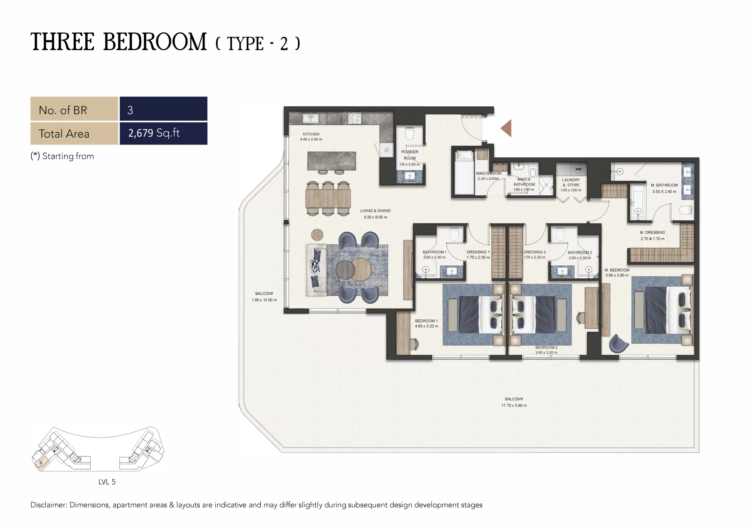 3 Bedroom Apartment - Image 2
